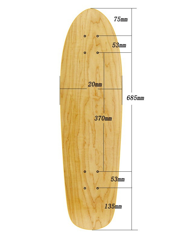Skateboard Complete Deck - Kids Land Surfskateboard-Deck aus kanadischem Ahornholz,