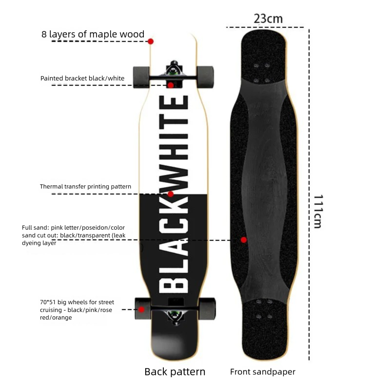 44-Zoll-Longboard-Skateboard f – Skateboard Complete Deck Bewertung und Preis